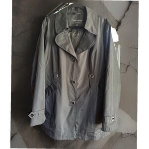 Centigrade Outerwear Women's XL black Trench Coat Buttons Collar